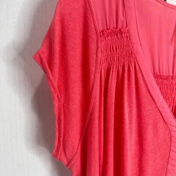 Free People Highland Button Front Tee in Pink - Picture 6 of 6